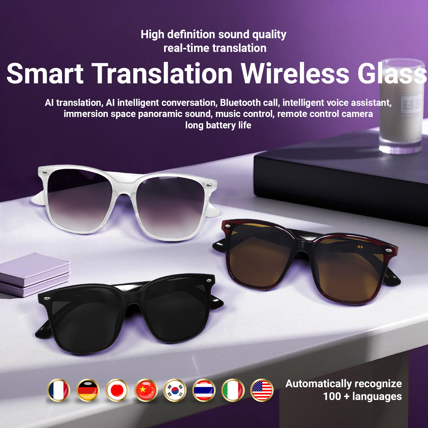 LIGE AI Smart Glasses Women Me - مراجعة Gaming Glasses Uv وسعره