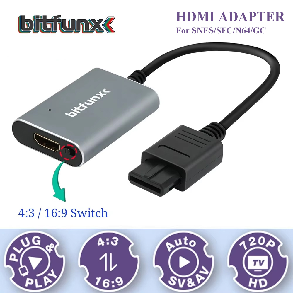 Bitfunx 720P Svideo / AV To HD - مراجعة Gaming Console Mini وسعره