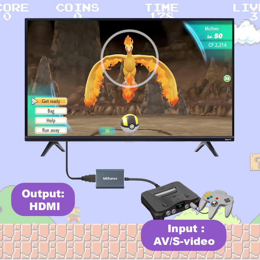 Bitfunx 720P Svideo / AV To HD - مراجعة Gaming Console Mini وسعره