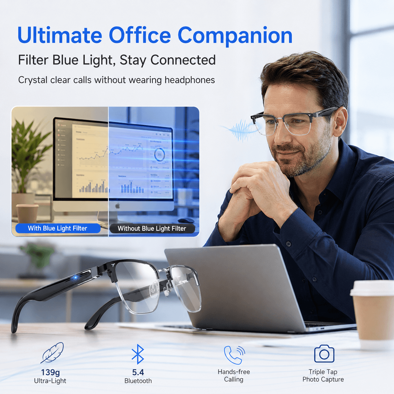 AIMB V2 Smart Bluetooth Glasse - مراجعة Gaming Glasses Uv وسعره