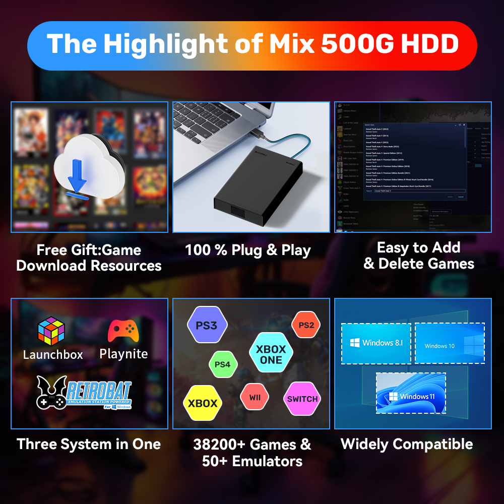 500GB Gaming HDD Retrobat & La - مراجعة Gaming Console Os وسعره