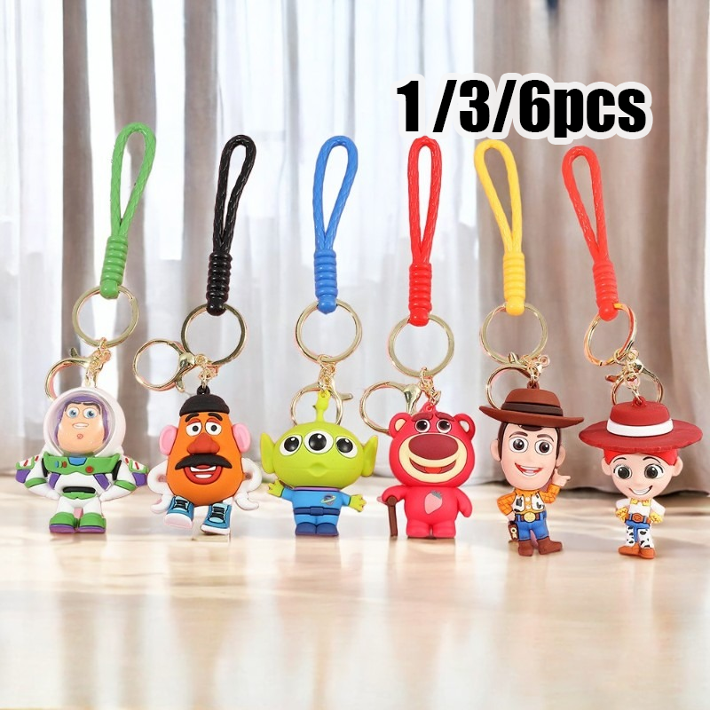 1/3/6pcs Cute Cartoon Buzz Lot - مراجعة Gaming Console Keychain وسعره