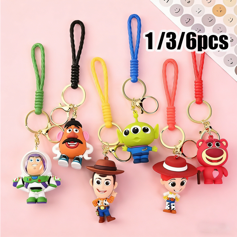1/3/6pcs Cute Cartoon Buzz Lot - مراجعة Gaming Console Keychain وسعره