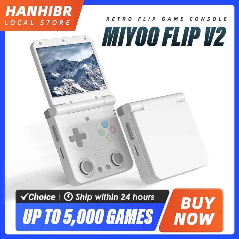 MIYOO FLIP V2 Handheld Game Pl - مراجعة Gaming Console Os وسعره