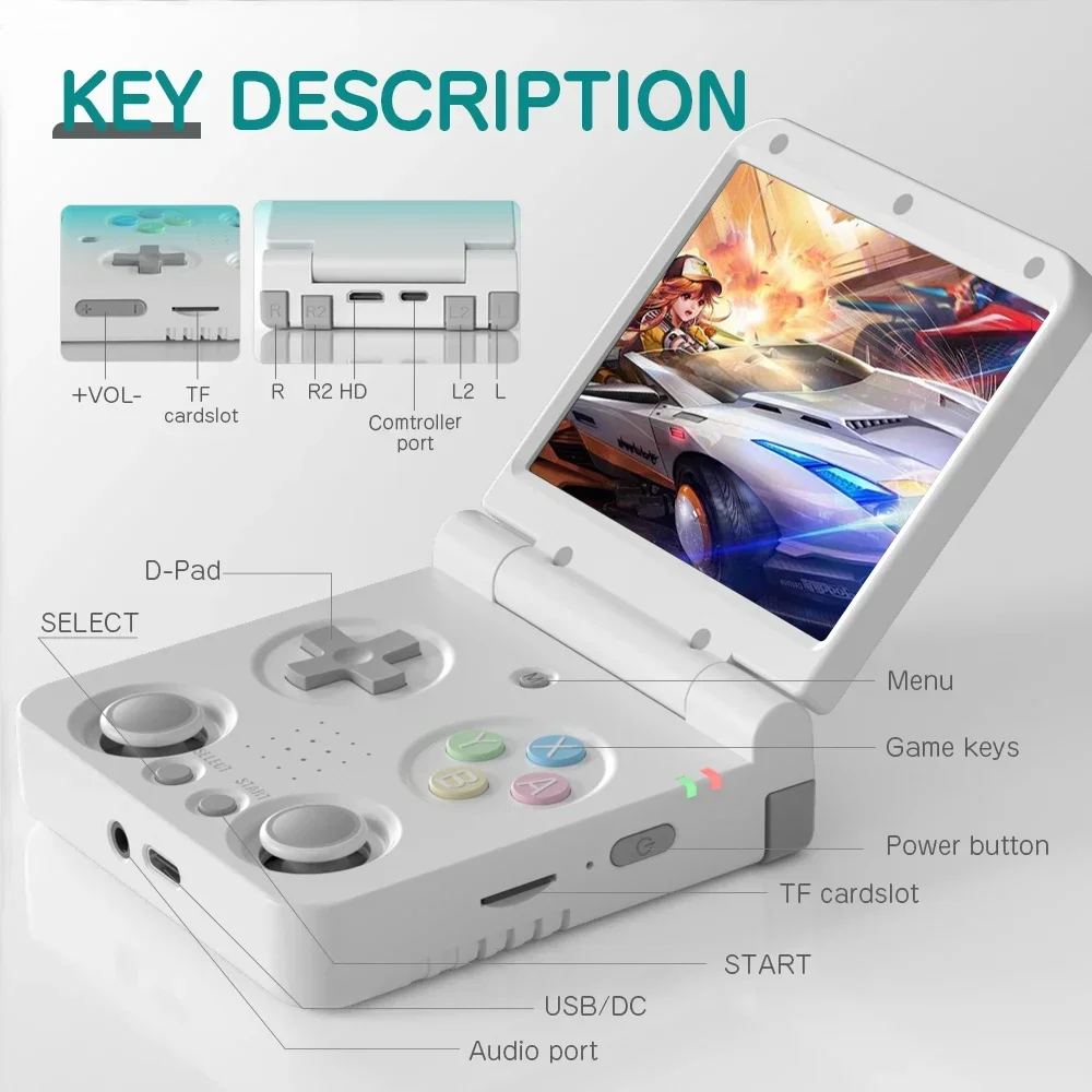 MIYOO Flip V2 Handheld Game Co - مراجعة Gaming Console Os وسعره