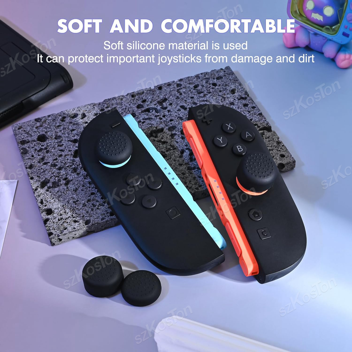 4PCS For Switch 2 No-Slip Sili - مراجعة Thumb Grip Joystick وسعره