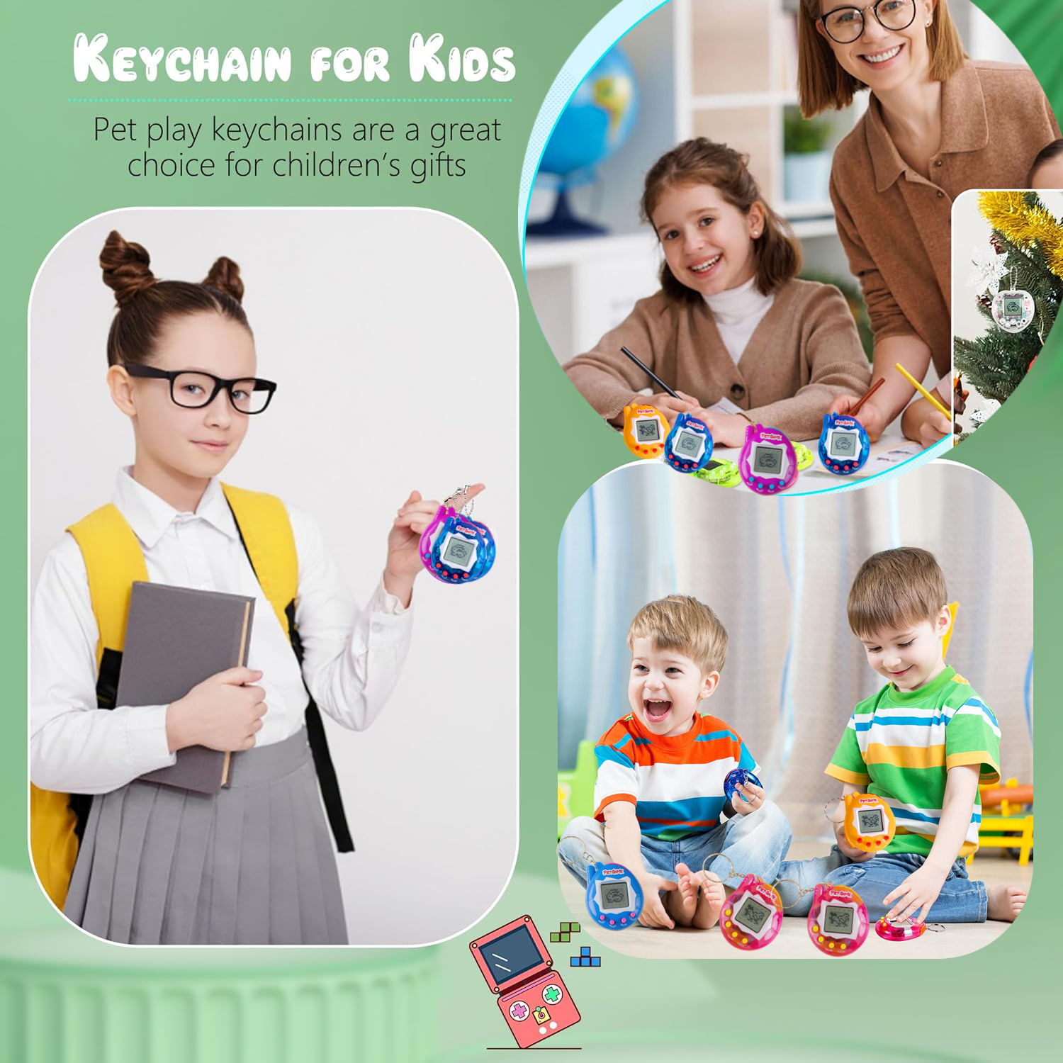 6-48PCS Virtual Pet Keychain D - مراجعة Gaming Console Keychain وسعره
